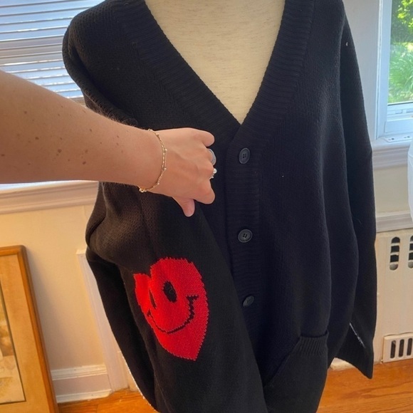Graver Heart cardigan size Large Vintage Oversized - Picture 4 of 7